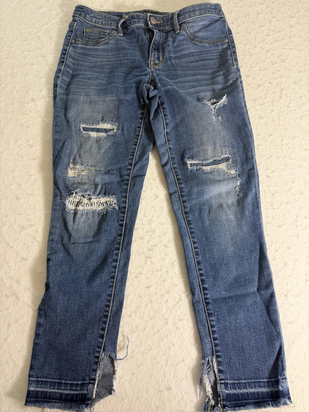 Massimo Distressed Dark Blue Skinny Jeans